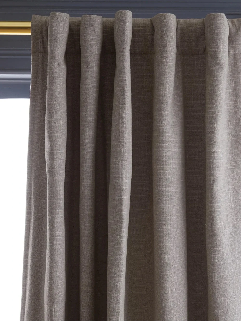 NWT QUINCE Set Of 2 48x96 Cotton Slub Room Darkening Curtains Grey 0834